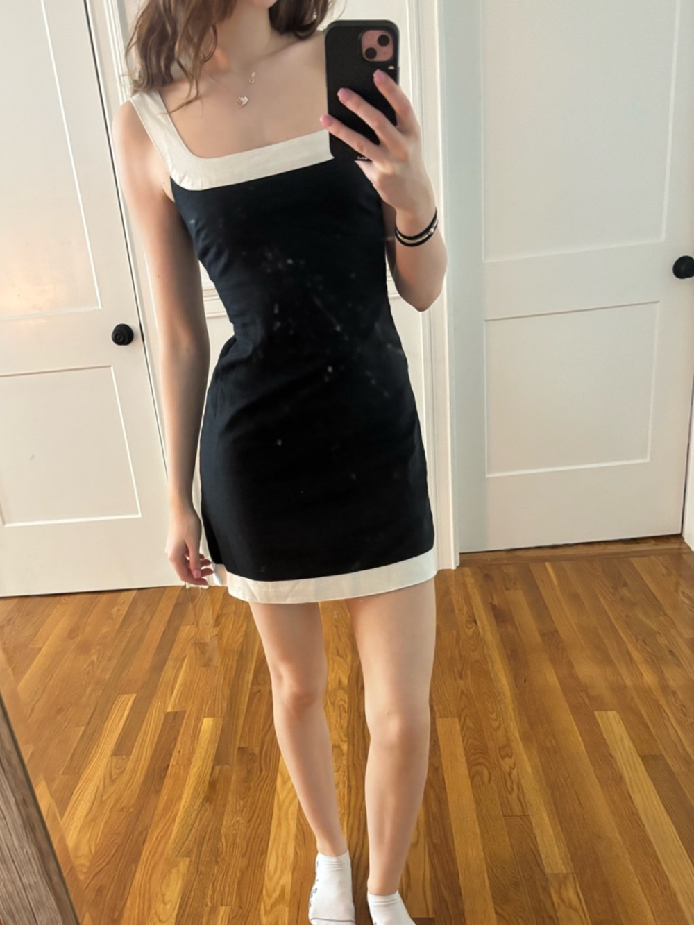 Abercrombie & Fitch Black Mini Dress with White Trim